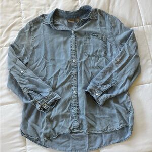 Chico's Blue Casual Button Down Shirt